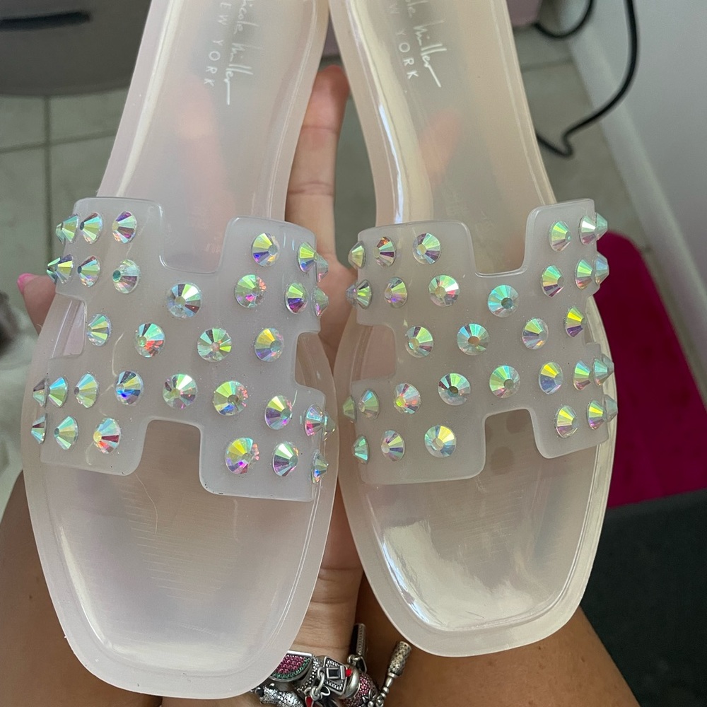 Nicole Miller clear jelly sandals size 8